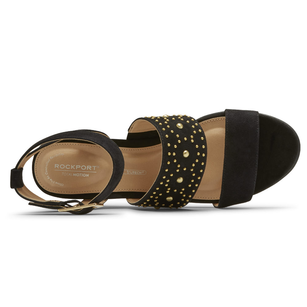 Sandalias Rockport Mujer Mexico - Total Motion Taylor Studded Negros - YPXRI0983